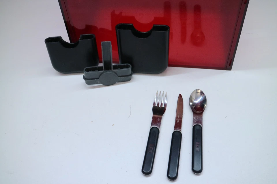 Twin Bird Campingbesteck BLACKISH 3 teilig Edelstahl Japan Gabel Messer Löffel - Bild 3 von 4