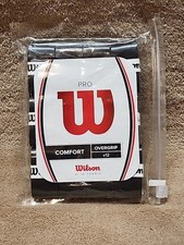 WILSON Pro Tennis Overgrips - Black 12 Pack