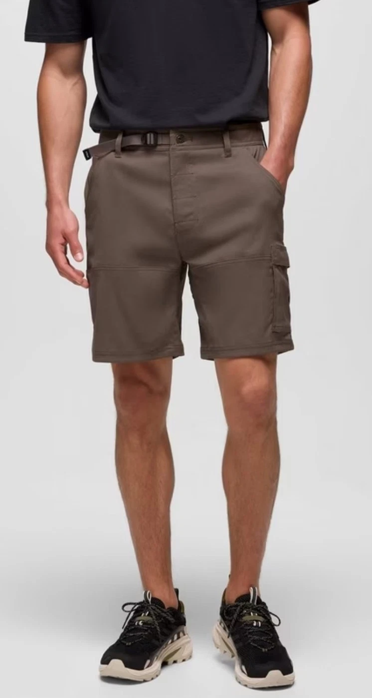 Prana Zion Breathe Stretch Cargo Hiking Active Outdoor Belted Shorts Mens M