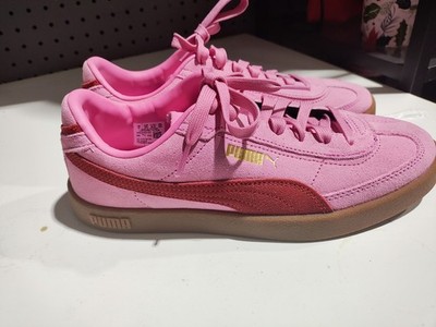 PUMA Pink Suede Low Top Lace Up Sneakers Casual Athletic Rubber Sole 380823 04