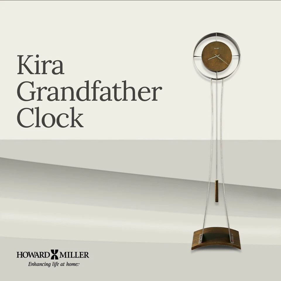 Reloj de piso Howard Miller Kira 615-108 - Metal acabado plateado envejecido - Fábrica Foto 3 de 4