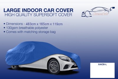 Large blue Indoor Car Cover Protector FOR FIAT Stilo Multi 2003-2008