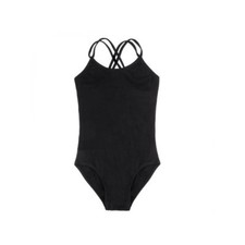 Arshiner Girl's Double Strap Slim Solid Camisole Leotard Black 7-8 Years NEW
