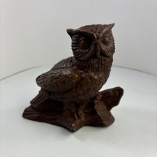 VTG 1989 Handcrafted Resin Carved Owl 4.5" Red Mill Manufacturing - Made in USA