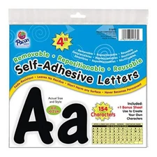 PACON Pacon 4" Self-Adhesive Uppercase and Lowercase Letters,  Assorted Colors 