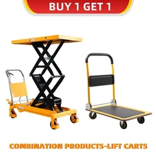 APOLLOLIFT 1760lbs Double Scissors Lift Table Cart+330lb Foldable Platform Truck