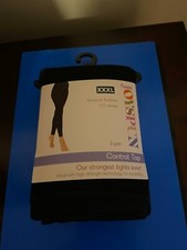 WOMEN'S SIZE XXXL JOYSPUN 2 PK FOOTLESS BLACKOUT CONTROL TOP TIGHTS 120 DENIER