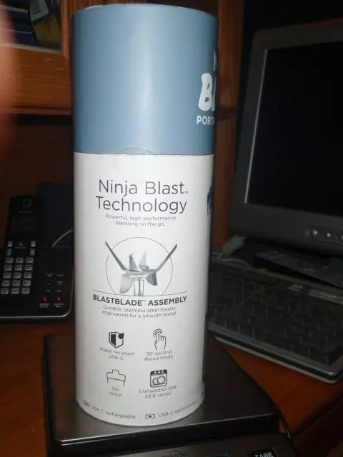 NINJA Blast 18 Oz. Single Speed Denim Blue Portable Blender