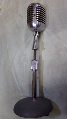 Shure 55, Dynamic Microphone, with Atlas Stand, 1950's 