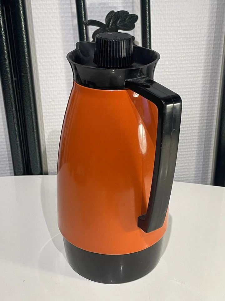 THERMOS ( Pichet / carafe ) VINTAGE Orange Boisson Rétro Camping Caravane Café - Photo 4/4