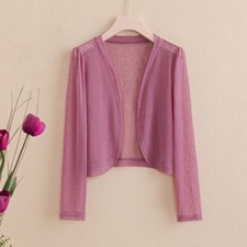 Giacca Cardigan Capelet Bolero Trasparente Corto In Rete Donna
