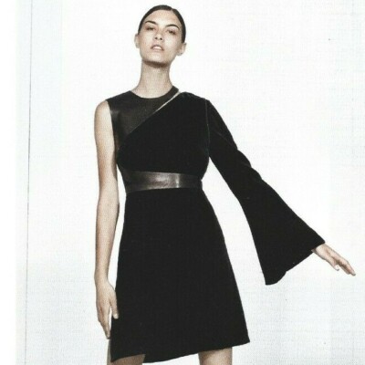 Lanvin Fashion Print Ad Featuring Pretty Model in Black Dress and Black Boots