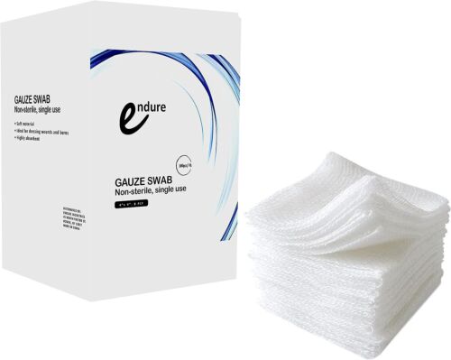 Endure Non-Sterile Gauze Swab, Folded Edge, 4" x 4" Premium, Case of 3000 Pcs - Picture 1 of 7
