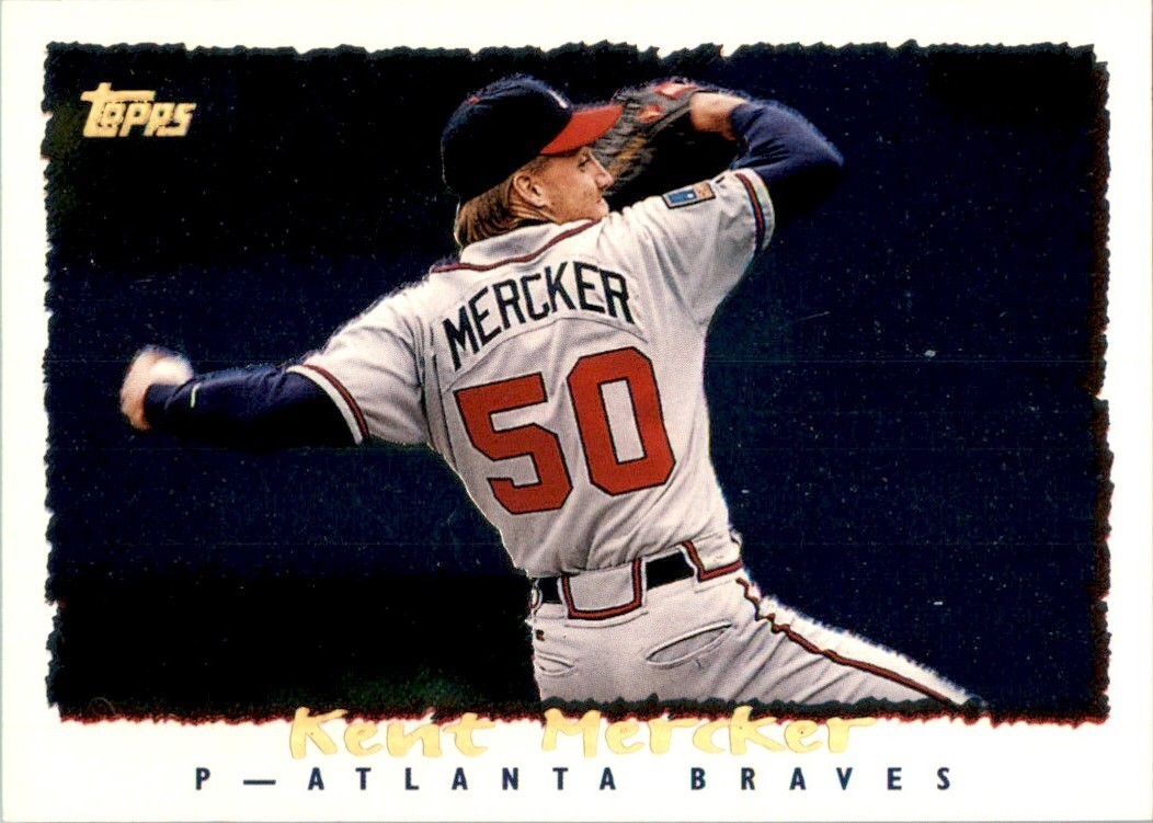 1995 Topps Baseball #115 Kent Mercker Spectralight CyberStats