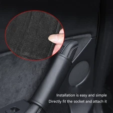 Car Interior Door Handle Panel Pull Cover Black Leather For