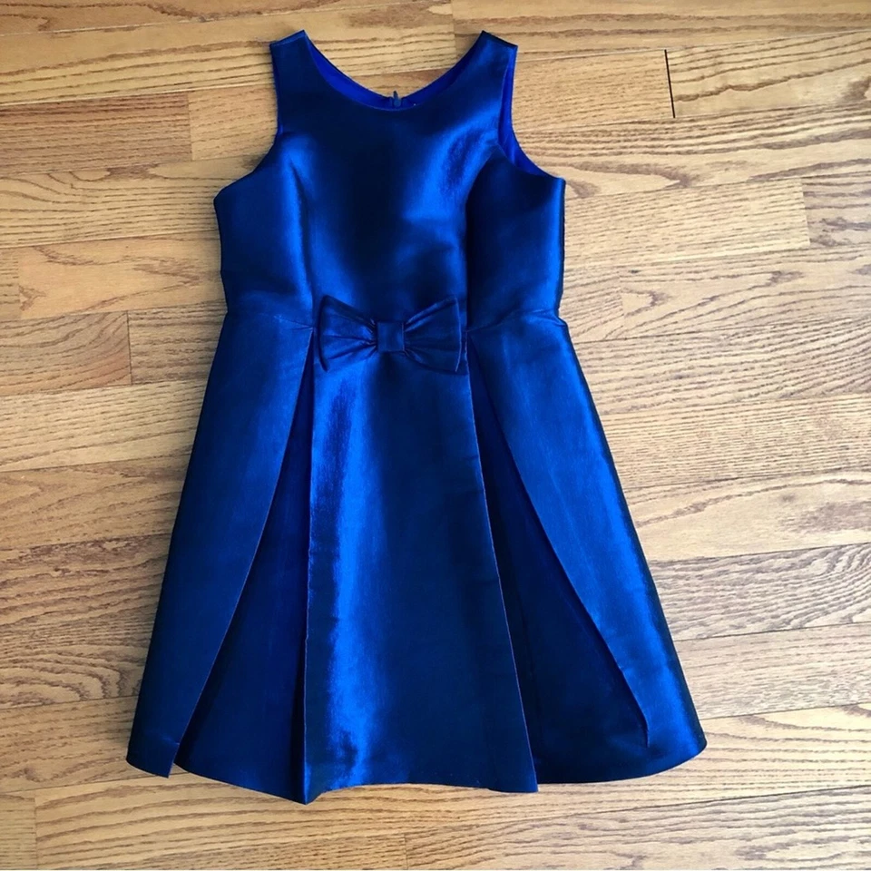 Vestido SOPRANO A-Line Lazo Sin Mangas Formal Azul Metálico Niña’s Talla 14 Foto 2 de 4