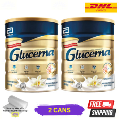 2 X Glucerna Triple Care Diabetic Milk Powder Vanilla 800g - Free DHL Express