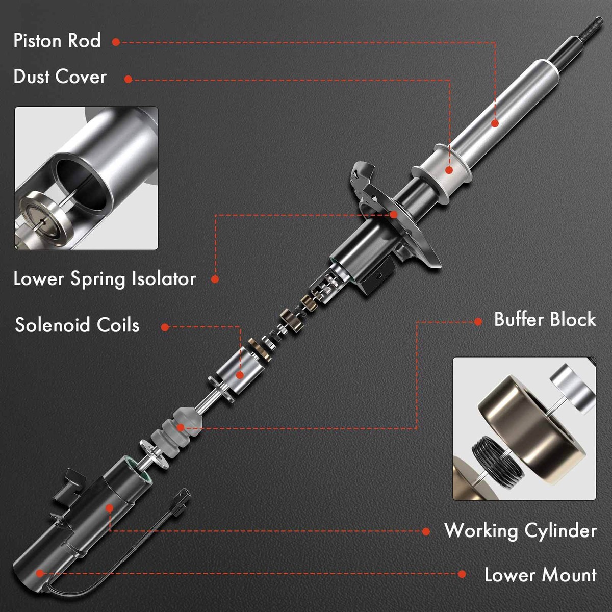 Electric Shock Absorber w/ EDC Front Left for BMW X3 F25 X4 F26 