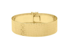 14k Yellow Gold OMEGA Glacier Bracelet, 18 mm, 7.25 Inch, 26 gram