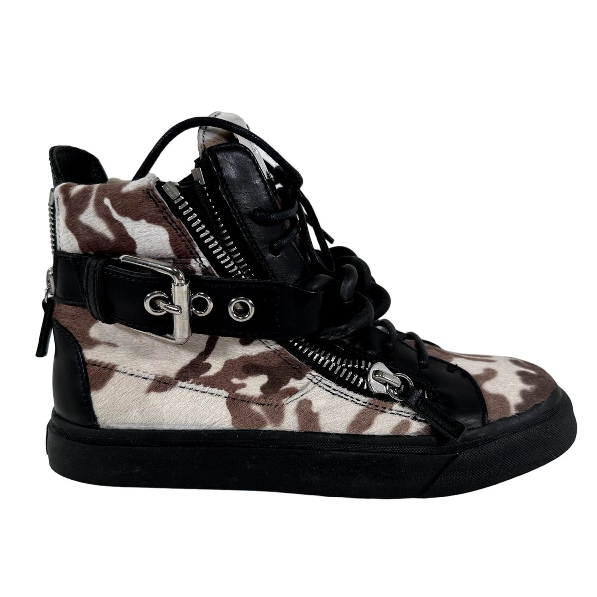 GIUSEPPE ZANOTTI Fashion Luxury Sneakers Animal Skin Print Strap