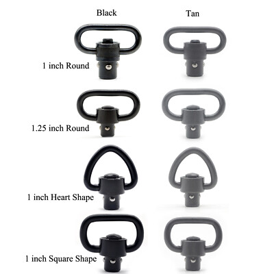 Black/Tan 1/1.25'' QD Sling Swivel Quick Detach Release Swivels Scope Mount Ring