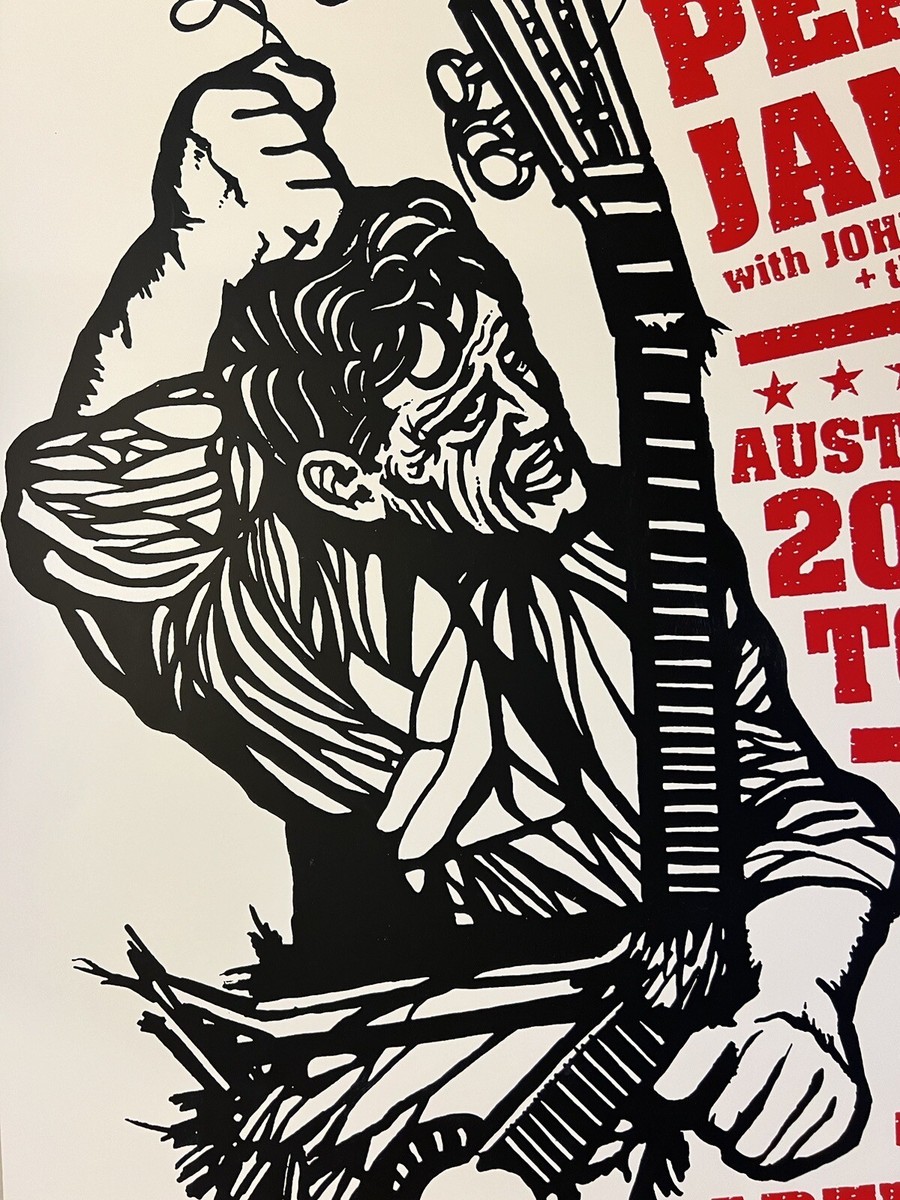 PEARL JAM VERY RARE CONCERT POSTER ADELAIDE AUSTRALIA 2003 COA