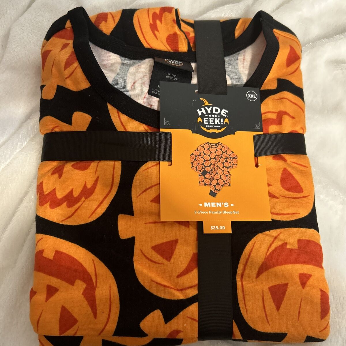 Hyde & Eek Men's 2XL XXL 2-Pc Halloween Pajama PJ Set Jack O Hyde & Eek Men's 2XL XXL 2-Pc Halloween Pajama PJ Set Jack O
