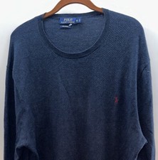 Polo Ralph Lauren Men s Navy Blue Long Sleeve Sweater Size XL 100 Pima Cotton