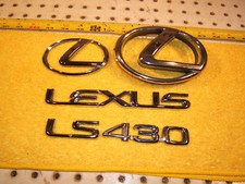 Lexus 01 Ls 430 Sedan Front Rear Deck Lid Chrome Plastic Oem 1 4 Emblemnot Gold