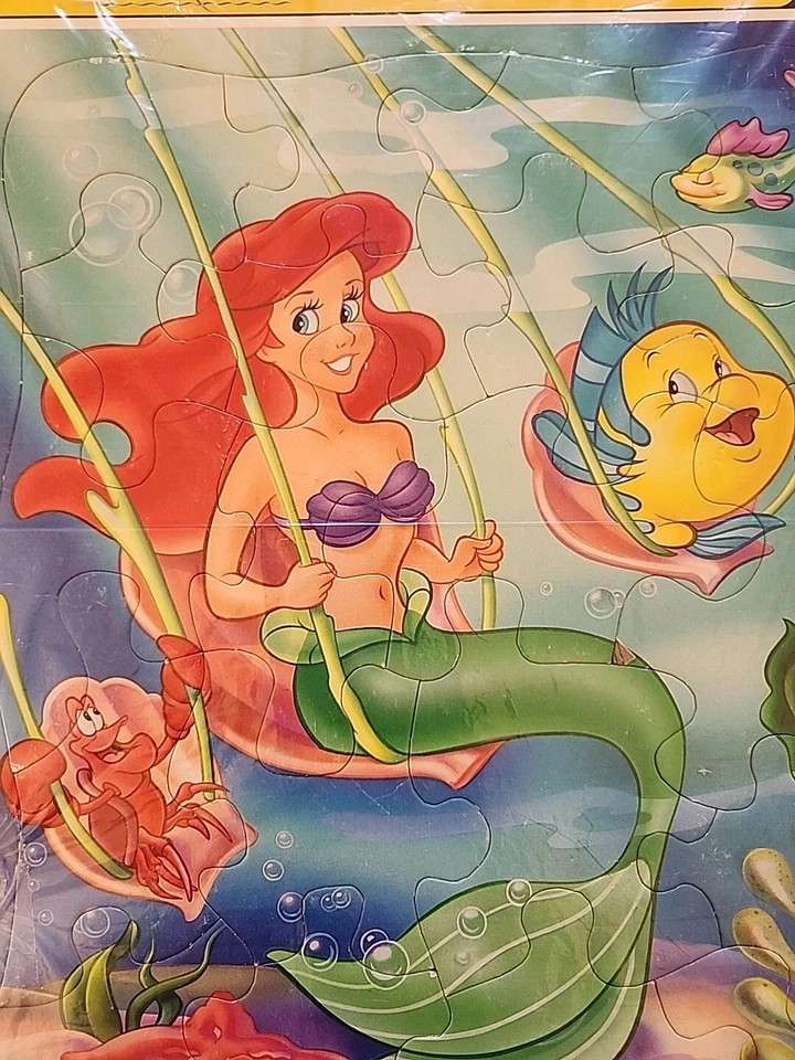 Vintage 90s The Little Mermaid Disney Golden Frame Tray Puzzle - Image 4 of 4