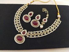 Indian Jewelry Necklace Bollywood Ethnic Mehandi Plated Birthday Party Wear Set
