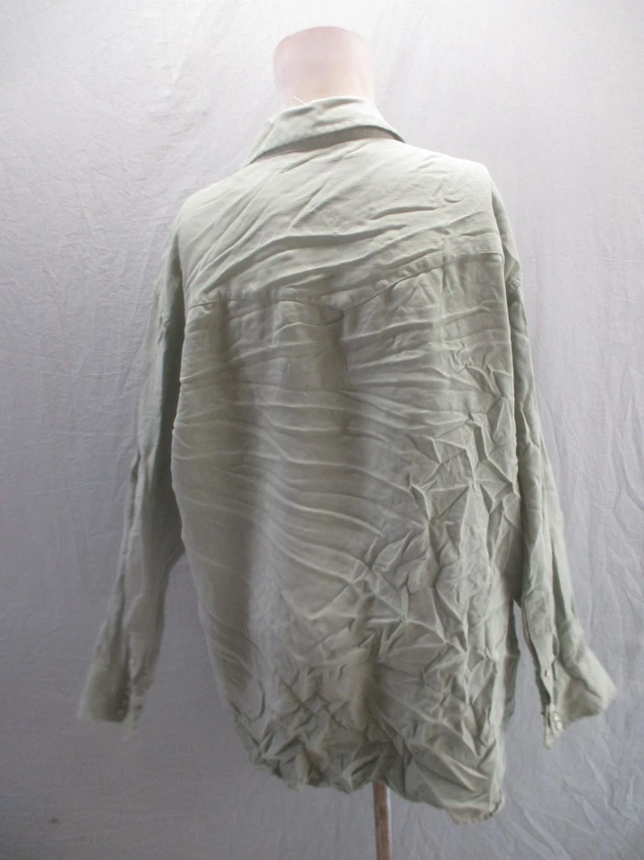 PENDLETON Size L Mens Olive 100% Silk Long Sleeve Snap Down Outdoor Shirt 212 - Image 4 of 4