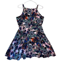 Elodie Pink Floral Fit & Flare Dress Women's XL Lined Sleeveless