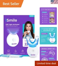 iSmile Teeth Whitening Kit: LED Light & 35% Carbamide Peroxide for Rapid Results