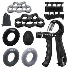 Grip Strength Trainer Forearm Strengthener Kit 8 Pack, Adjustable Hand Grippe...
