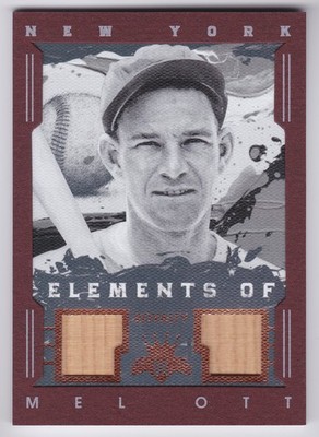 2016 Panini Diamond Kings Mel Ott Elements of Royalty Framed Dual Bat Relic /99