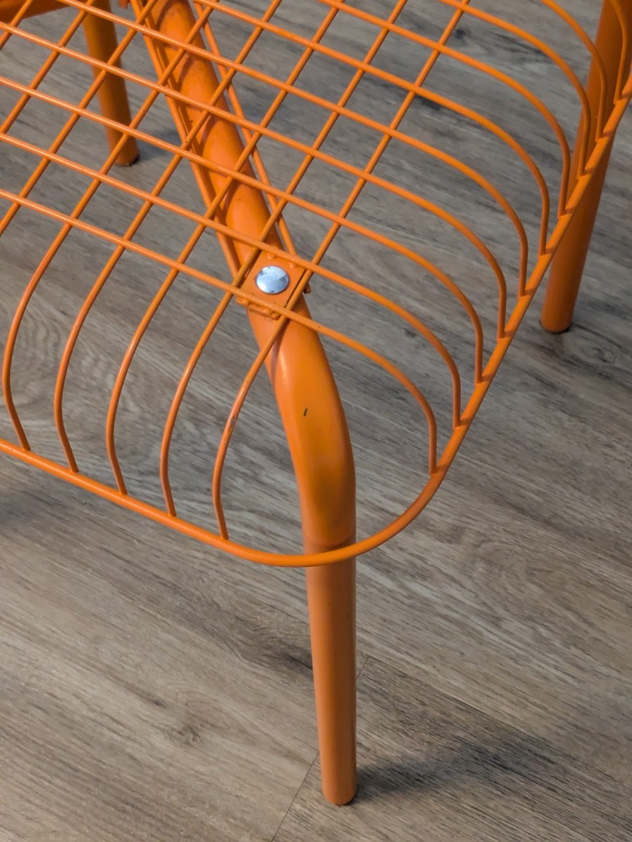 IKEA VÄSTERÖN Orange Stool Vintage Metal Wire Stool Vasteron | eBay