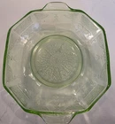 Vintage 1931 Anchor Hocking Princess Green Uranium Depression Glass Serving Bowl