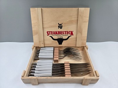 WMF Steakbesteck-Set 12-teilig Cromargan Edelstahl 18/10 NEU ungenutzt Holzkiste