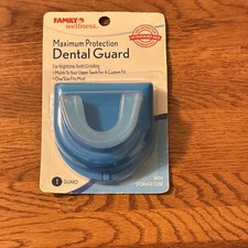 Family Wellness Maximum Protection Dental Guard Custom Fit Blue/Clear w/ Case