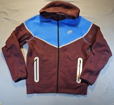 Nike Tech Fleece Windrunner Burgundy Crush Blue Reflect Jacket Men's Medium
