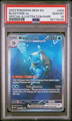 Blastoise ex 200/165 Sv: Scarlet & Violet 151 Holo PSA 10 GEM MT