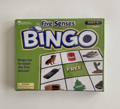 LEARNING RESOURCES Five Senses BINGO 2-4 Players Kindergarten Ages 5+ NEW SEALED