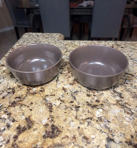 Ikea Dinera 5.75 Inch Brown Cereal Bowl Set Of 2 - Afbeelding 1 van 5
