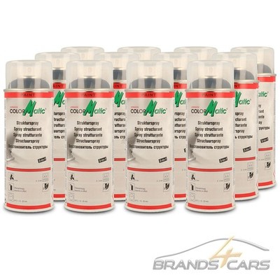 12x 400ml COLORMATIC STRUKTURSPRAY KUNSTSTOFFSPRAY STRUKTURLACK SCHWARZ