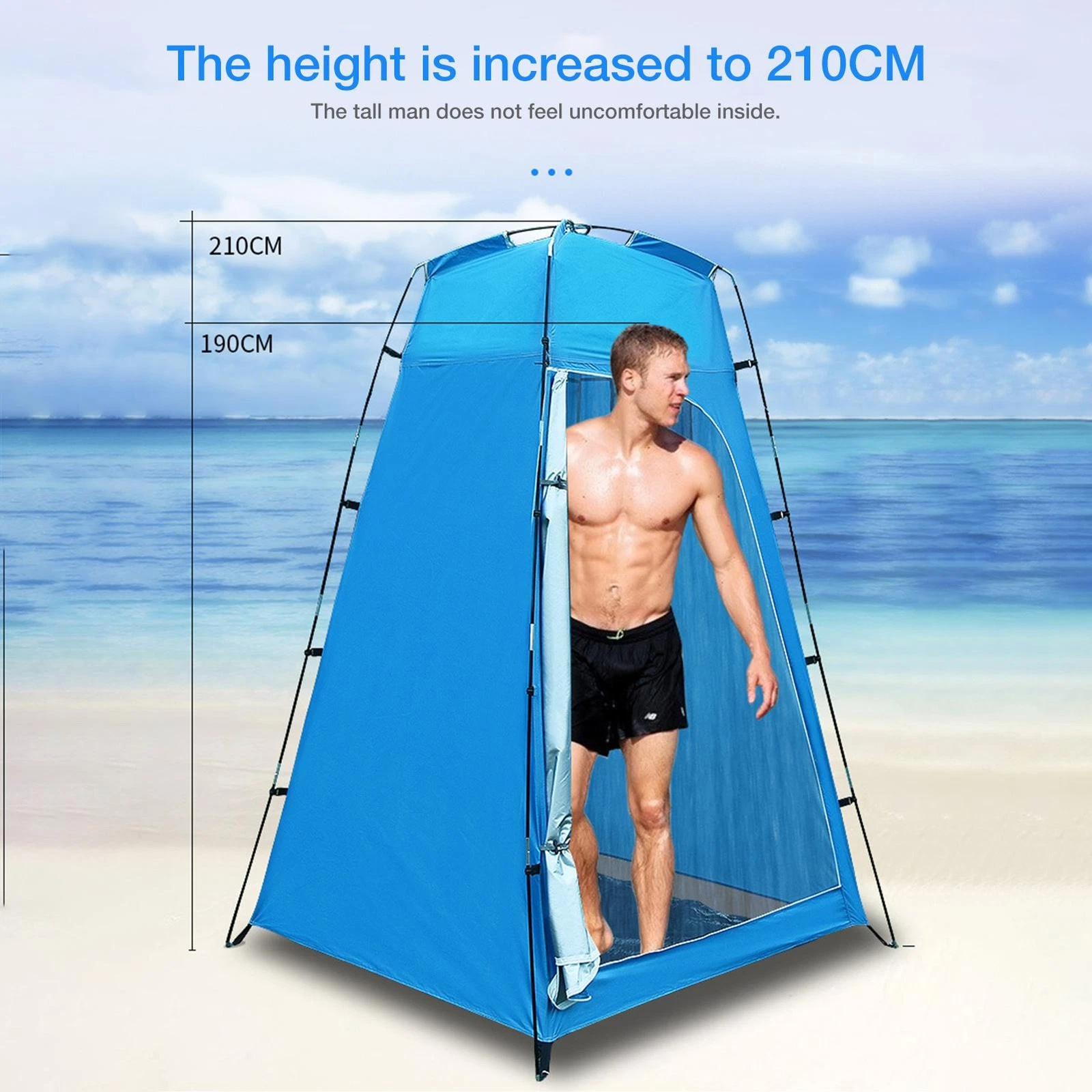 Foldable Large Space Pop Up Shower Tent Outdoor Portable Privacy Changing Shelte