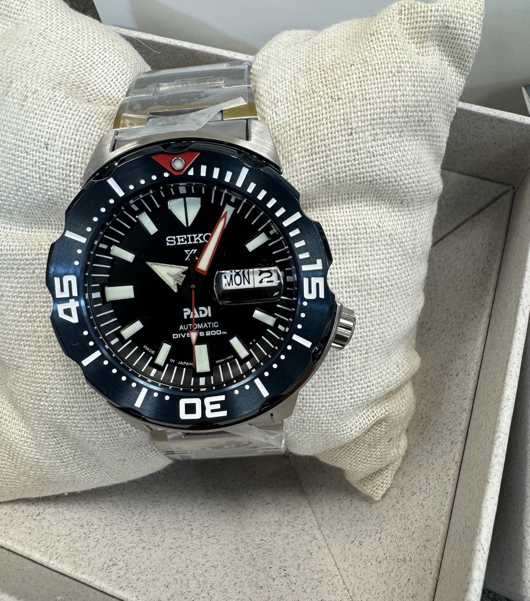 Seiko Men's Automatic Prospex Monster 200M Black Dial Watch SRPE27