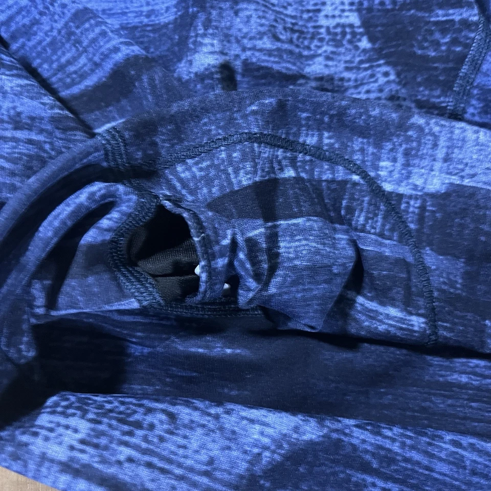 Lululemon Active Leggings Girls 4 Blue Stretch Striped Full Length Geometric - Image 3 of 4