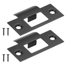 2Pcs Door Strike Plate 2-3/4" x 1-9/16", Universal Latch T Strike, Black