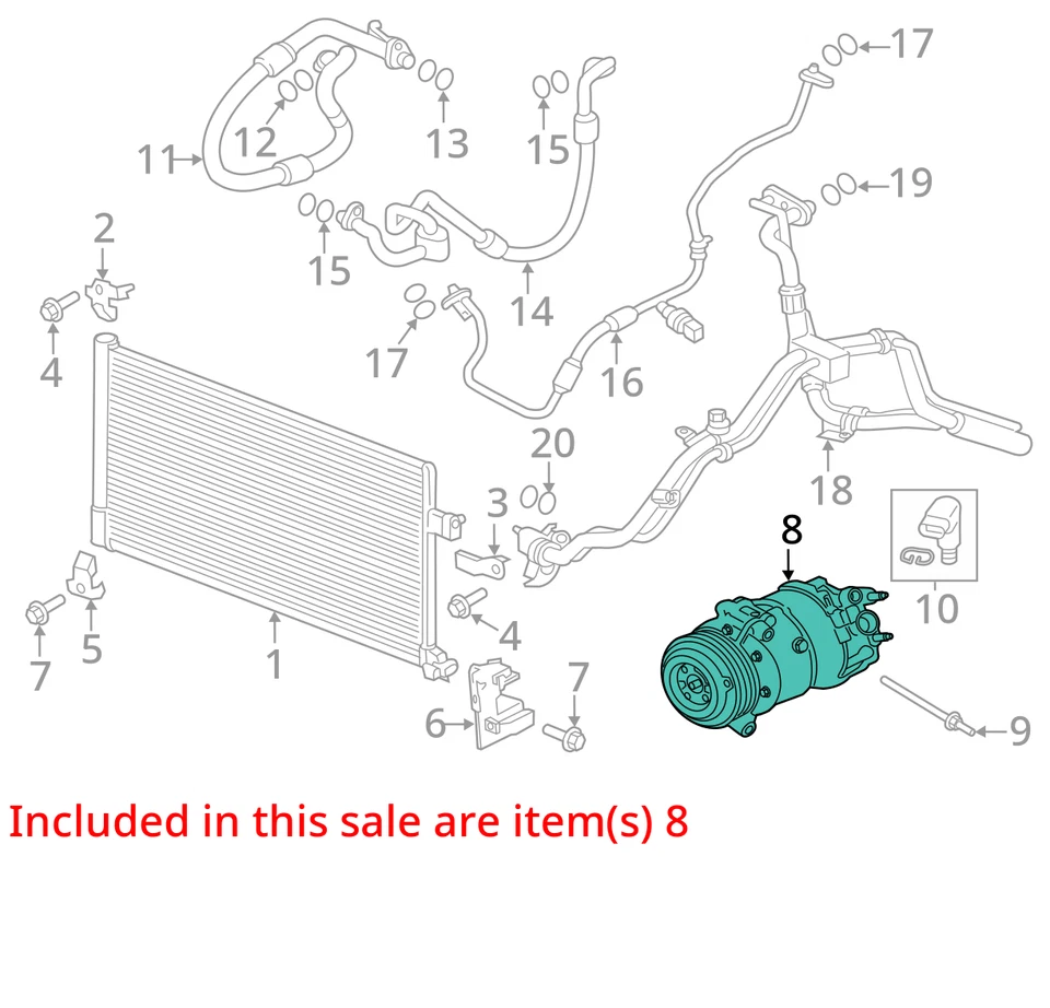 AC Compressor Classic Style VIN G 4th Digit Fits 10-22 RANGE ROVER 850472 - Image 2 of 4